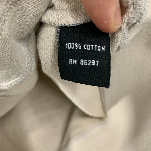 BCBGMaxazria Hoodie Women's Size M Beige Big Snap Buttons Distressed Sweater - Picture 9 of 13